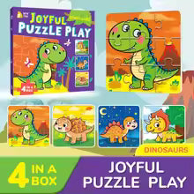 4-in-1 Wild Animals Jigsaw Puzzles for Kids Educational Puzzle Toy