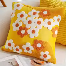 Embroidered Flower Pillow Cover – 45x45 / 30x50CM Sofa Cushion