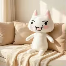 80/110cm Big White Cat Plush Toy Soft Stuffed Animal