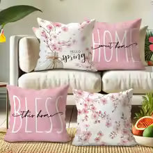 Cherry Blossom Decorative Throw Pillow Cover for Sofa