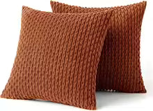 Fall Corduroy Striped Pillow Covers – Boho Farmhouse Sofa Decor