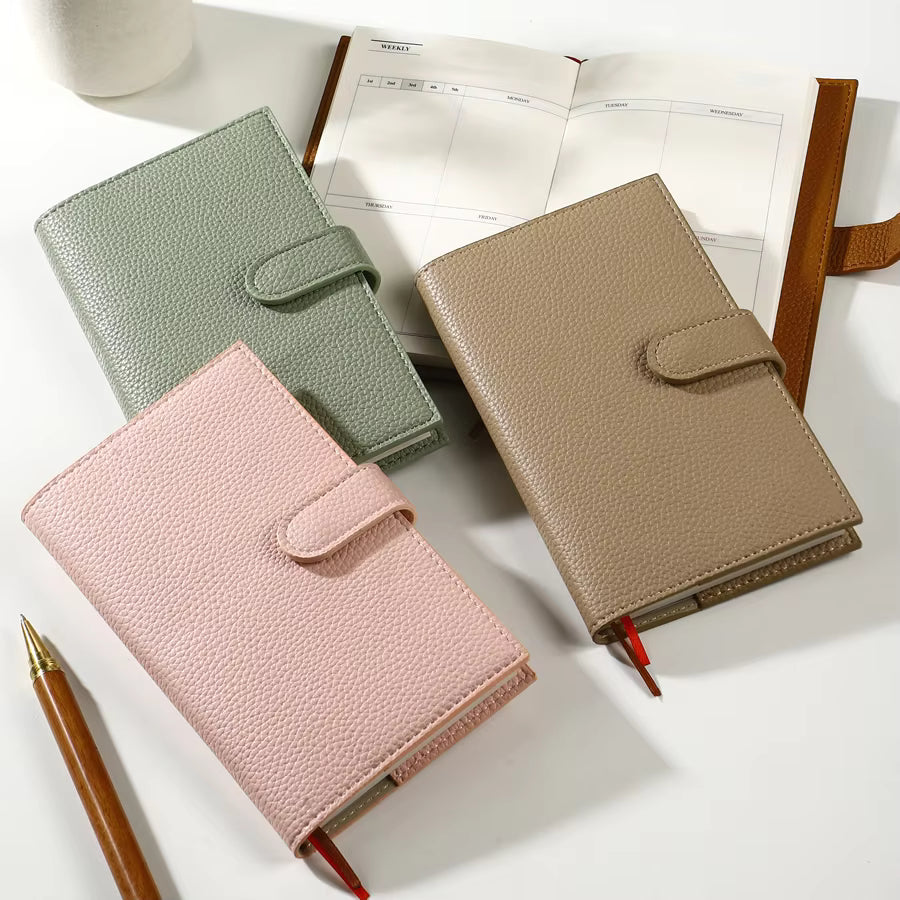 A6 Weekly Planner Notebook – Compact Leather Cover