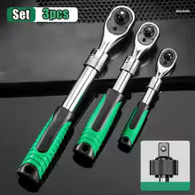 Telescopic Socket Ratchet Wrench 72-Tooth Adjustable Head Quick Release Automotive Repair Tool