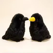 Realistic Crow Plush Toy, Black Bird Stuffed Animal