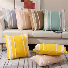 Bohemian Knitted Tassel Throw Pillow Cover