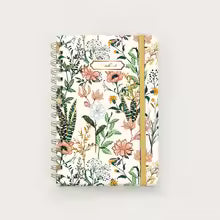 Cute Floral Spiral Notebook – Hardcover Women’s Diary 5.5 x 8.3 Inch