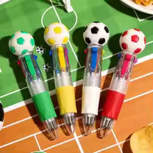 1/2/3/4/5PCS Cute Soccer Four-color Ballpoint Pen Cartoon Multi-color Mini Journal Writing Pens Boy Kids Stationery