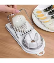 Multifunctional PP Base egg cutter 2-in-1 stainless steel wire pull egg cutter for hanging high-quality kitchen accessory tools