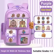 Capybara School Backpack, Waterproof Kids Backpack, Large Capacity Student Book Bag