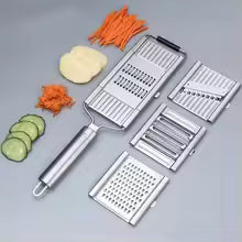 4-in-1 Stainless Steel Vegetable Grater – Potato, Carrot & Cucumber Slicer