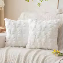 2PCS Pink Bow Pillow Covers – Soft Faux Fur Decorative Cushions