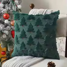 Christmas Tree Santa Knitted Throw Pillow Cover