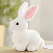 25/40CM Simulation Cute White Gray Khaki Plush Rabbit Fur Realistic