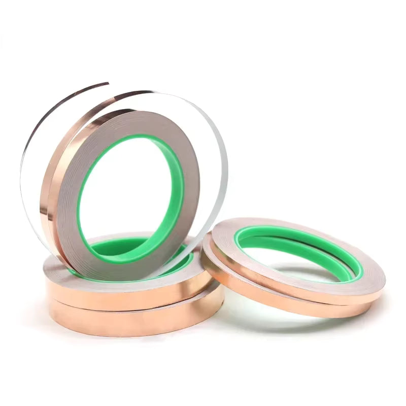 20M Conductive Copper Foil Tape Adhesive Single Double Sided EMI Shielding Tape 5–50mm