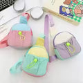 Cute Nylon Kids Chest Bag Stitching Color Lightweight Shoulder Bag Crossbody Bag Outdoor