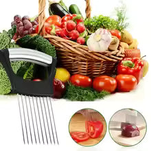 Stainless Steel Onion Holder Slicer & Vegetable Cutter