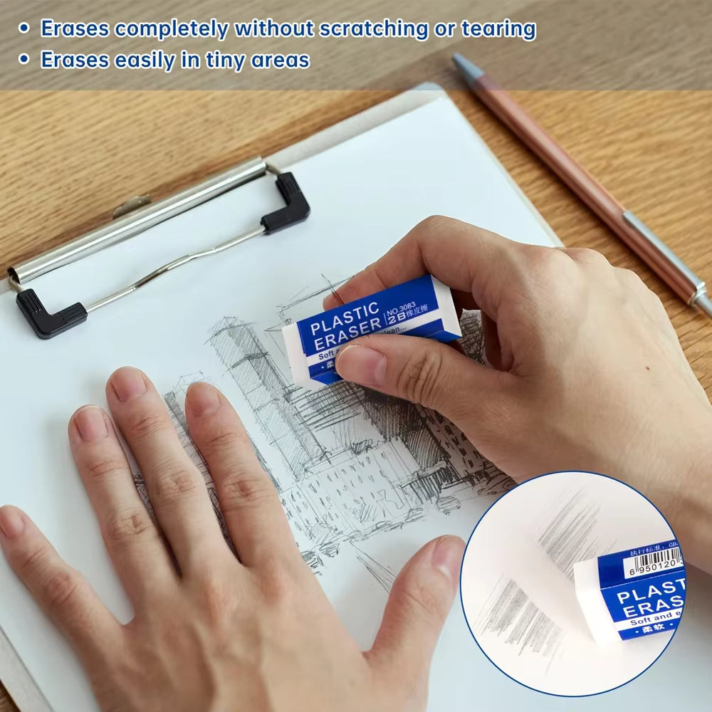 2B Soft Erasers for Drawing & Writing
