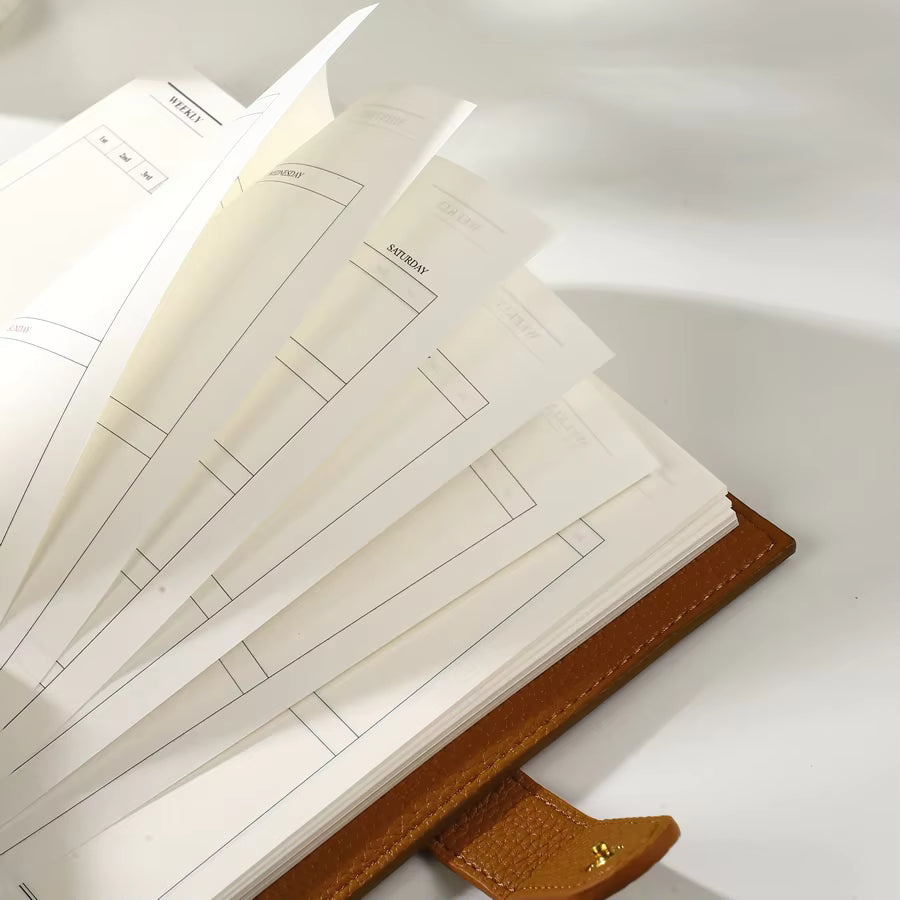 A6 Weekly Planner Notebook – Compact Leather Cover