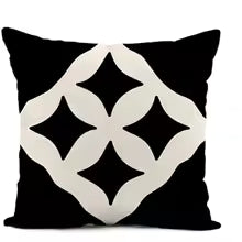 Black White Wavy Stripe Linen Throw Pillow Cover