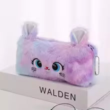 Cute gradient kitten pencil case with large capacity and high aesthetic value