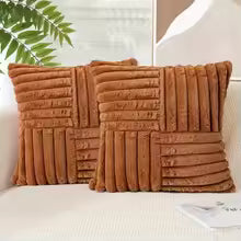 2PCS Plush Throw Pillow Covers – Soft Decorative Cushion Cases