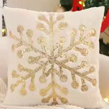 Christmas Faux Fur Reindeer Throw Pillow Cover