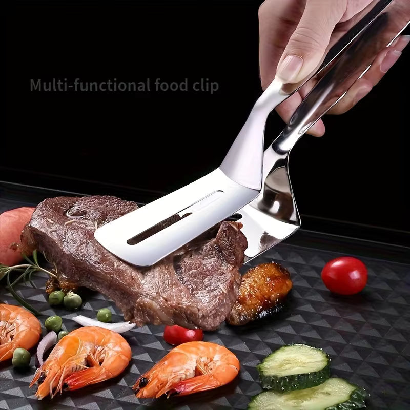 Stainless Steel Spatula Tongs BBQ Grilling & Cooking Tool