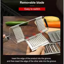 4-in-1 Stainless Steel Vegetable Grater – Potato, Carrot & Cucumber Slicer