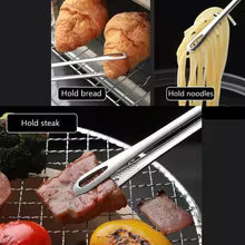 2Pcs Stainless Steel Tongs for Cooking, Non-Slip Grilling BBQ, Serving Salad, Turning Steak & Flipping Food Tongs Kitchen Tool