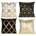 Geometric Gold Pattern Decorative Throw Pillow Cover