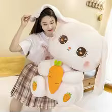 Radish Rabbit Plush Toy, Soft Stuffed Animal Pillow