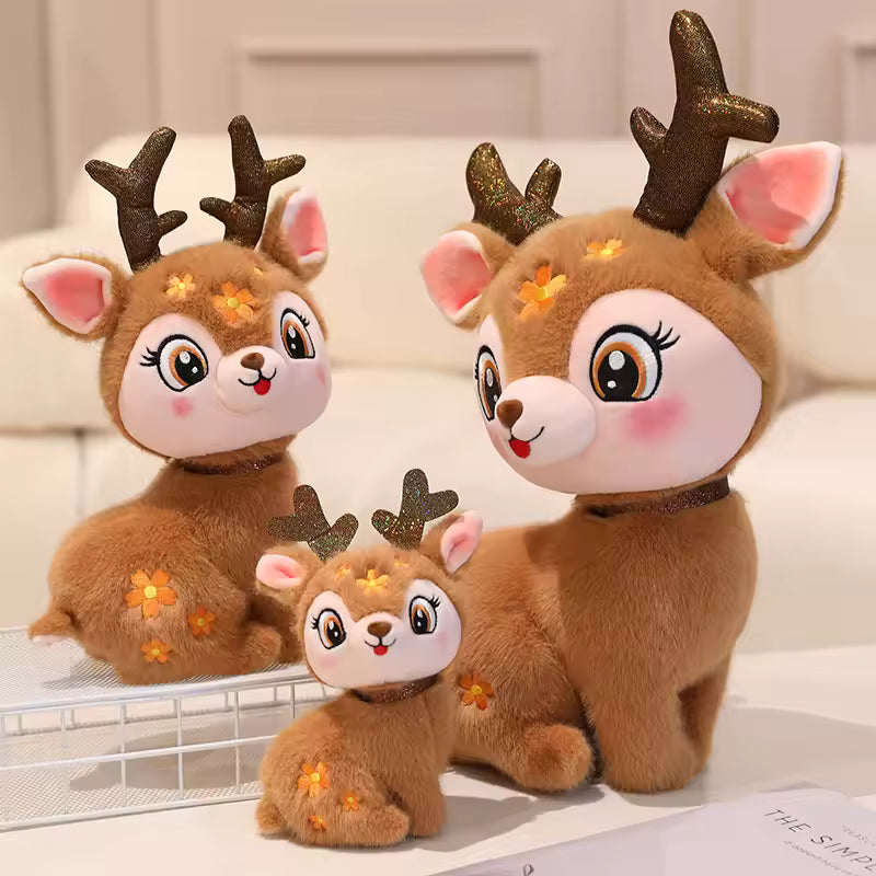 15-40cm Cartoon Christmas Deer Plush Toy Sika Deer Elk Pillow