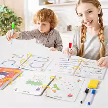 All-in-One Magic Tracing Coloring Book Reusable Pen Control Workbook for Toddlers 3-4 Years Educational Practice Toy for Kids