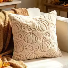 Fall Pumpkin Maple Leaf Pillow Covers – Soft Plush Autumn Decor