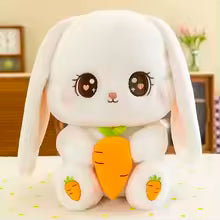 Radish Rabbit Plush Toy, Soft Stuffed Animal Pillow