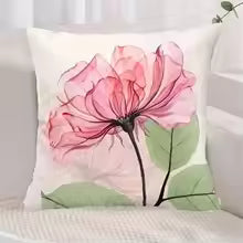 Floral Print Pillow Cover 17.7in – Modern Sofa Cushion