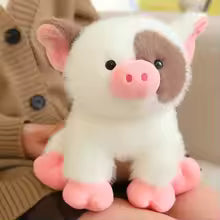 Cute Piglet Plush Toy Fluffy Sitting Pig Stuffed Animal