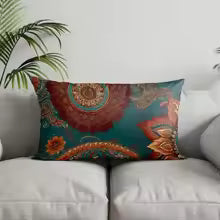 Home Decor Colorful Floral Patterned Pillow Covers Suitable For Sofa Bedroom Car Pillow Cover Cushion Rectangular Back Cushion