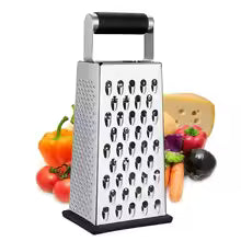 Stainless Steel 4-Sided Cheese Grater – Multifunctional Vegetable Slicer & Garlic Mincer