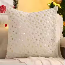 Christmas Snowflake Plush Throw Pillow Cover