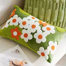 Embroidered Flower Pillow Cover – 45x45 / 30x50CM Sofa Cushion