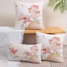 Floral Print Pillow Cover 17.7in – Modern Sofa Cushion