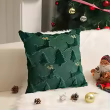 Christmas Tree Santa Knitted Throw Pillow Cover