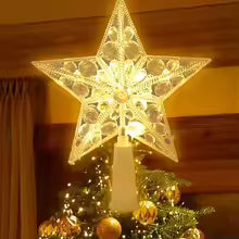 15cm Christmas Tree Decoration Stars Warm White Lights Home Room Decor