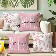 Cherry Blossom Decorative Throw Pillow Cover for Sofa