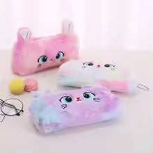 Cute gradient kitten pencil case with large capacity and high aesthetic value