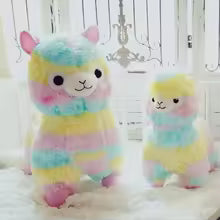 20cm Rainbow Alpaca Plush Toy, Soft Stuffed Animal