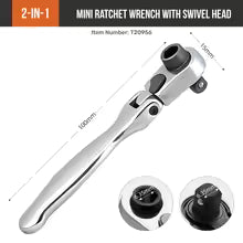 1/4 Inch Double-Ended Mini Ratchet Bit Driver 72-Tooth Quick Release Socket Wrench