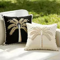 Embroidered Coconut Tree Throw Pillow Cover