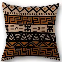 Bohemian Geometric Pattern Linen Throw Pillow Cover 45x45cm